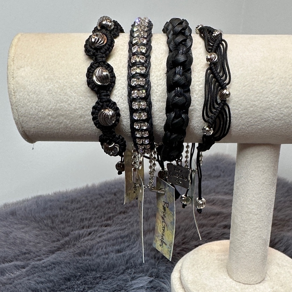 NWT-  Elegant Black Bracelet Set with Swarovski crystals & components